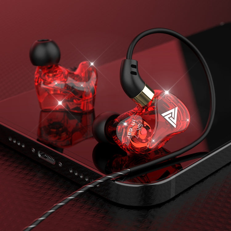 QKZ SK7 3.5mm Sports In-ear Copper Driver Wired HIFI Stereo Earphone with Mic(Red) - In Ear Wired Earphone by QKZ | Online Shopping South Africa | PMC Jewellery