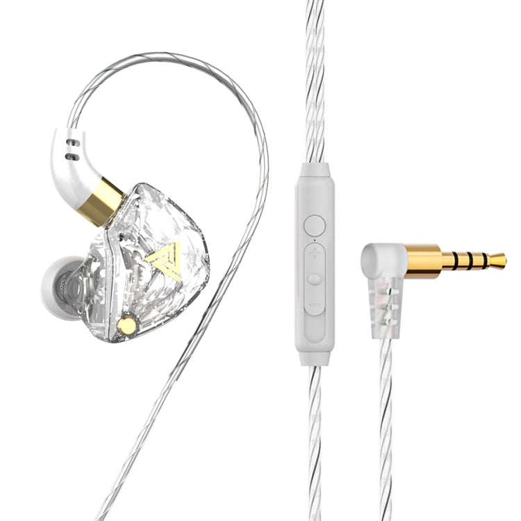 QKZ SK8 3.5mm Sports In-ear Dynamic HIFI Monitor Earphone with Mic(White) - In Ear Wired Earphone by QKZ | Online Shopping South Africa | PMC Jewellery