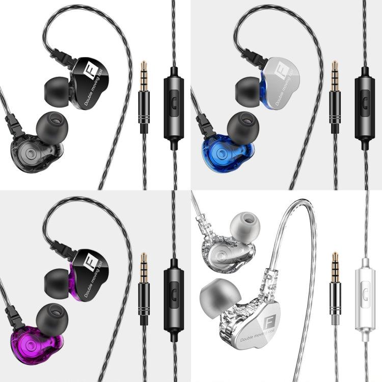 QKZ F910 In-Ear Subwoofer Dual Dynamic Earphone(Blue) - In Ear Wired Earphone by QKZ | Online Shopping South Africa | PMC TechLife