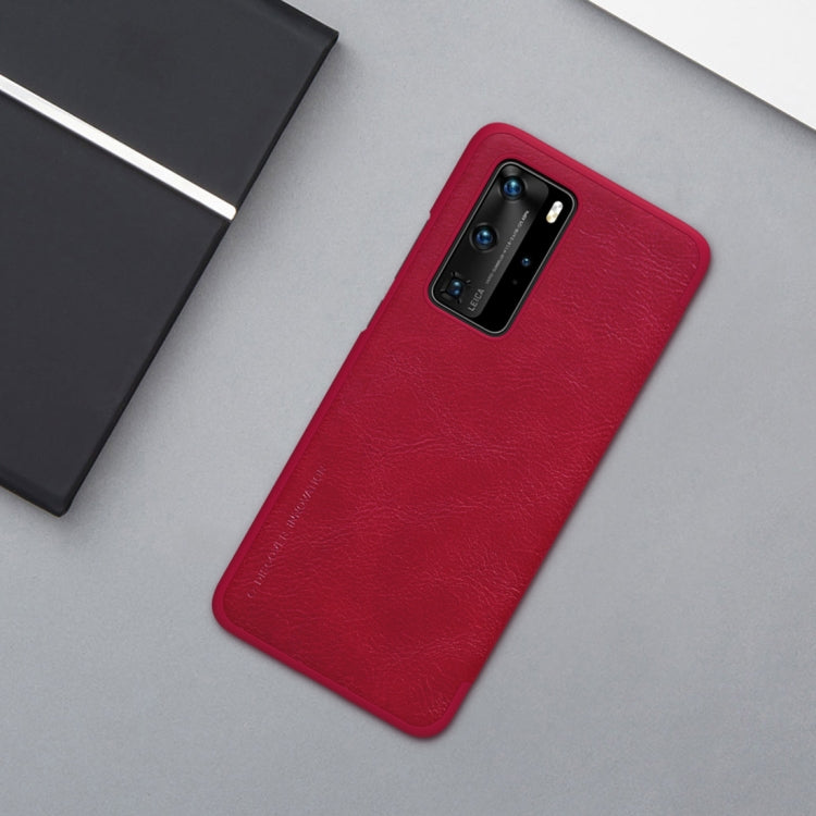 For Huawei P40 Pro NILLKIN QIN Series Crazy Horse Texture Horizontal Flip Leather Case with Card Slot(Red) - Huawei Cases by NILLKIN | Online Shopping South Africa | PMC Jewellery
