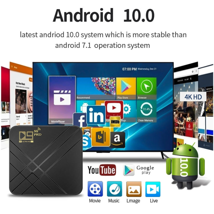 D9 PRO 2.4G/5G WIFI 4K HD Android TV Box, Memory:8GB+128GB(US Plug) - Amlogic S905 by PMC TechLife | Online Shopping South Africa | PMC TechLife