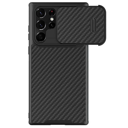 For Samsung Galaxy S22 Ultra 5G NILLKIN Synthetic Fiber Camshield Phone Case(Black) - Galaxy S22 Ultra 5G Cases by NILLKIN | Online Shopping South Africa | PMC Jewellery | Buy Now Pay Later Mobicred