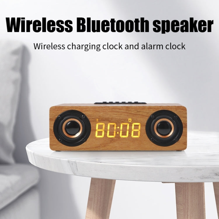 K1 Multifunctional Desktop Wooden Bluetooth Speaker Wireless Loudspeaker(Dark Brown) - Desktop Speaker by PMC Jewellery | Online Shopping South Africa | PMC Jewellery