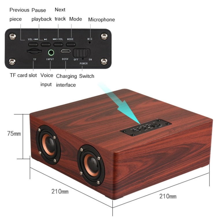 Q5 Home Computer TV Wooden Wireless Bluetooth Speaker(Red) - Desktop Speaker by PMC Jewellery | Online Shopping South Africa | PMC Jewellery