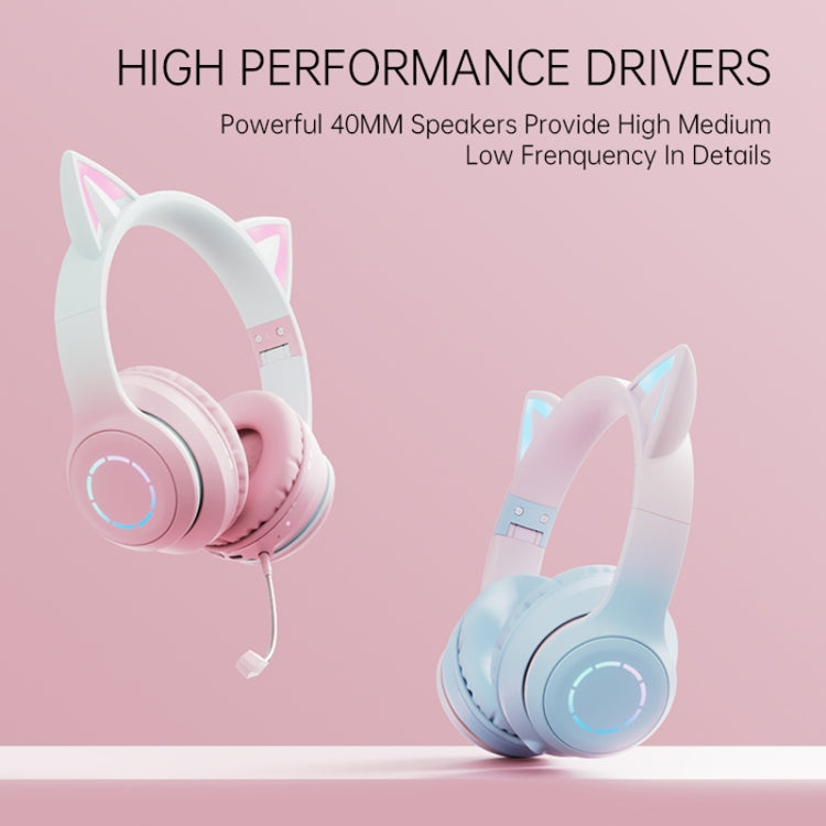 BT029C RGB Dual Modes Cat Ear Wireless Bluetooth Headphone(Purple) - Headset & Headphone by PMC Jewellery | Online Shopping South Africa | PMC Jewellery