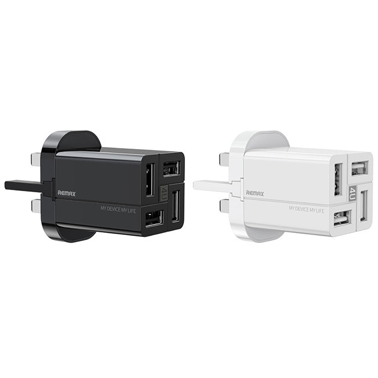 REMAX RP-U43 3.4A 4 USB Port Fast Charger, Specification:UK Plug(White) - free shipping - PMC TechLife - Order now!