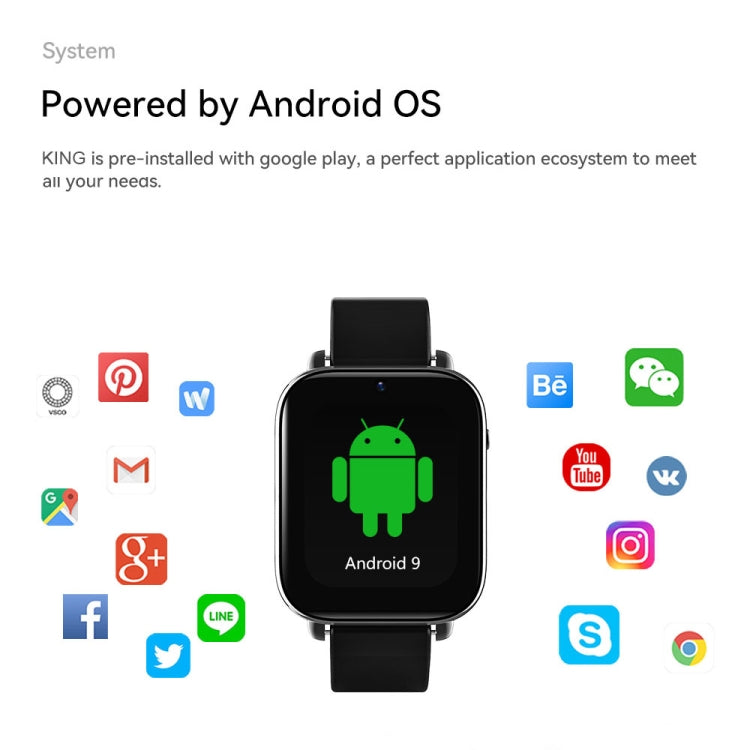 ROGBID KING 1.75 inch Screen 4G LTE Smart Watch Android 9.1OS 4GB+128GB(Black) - free shipping - PMC TechLife - Order now!
