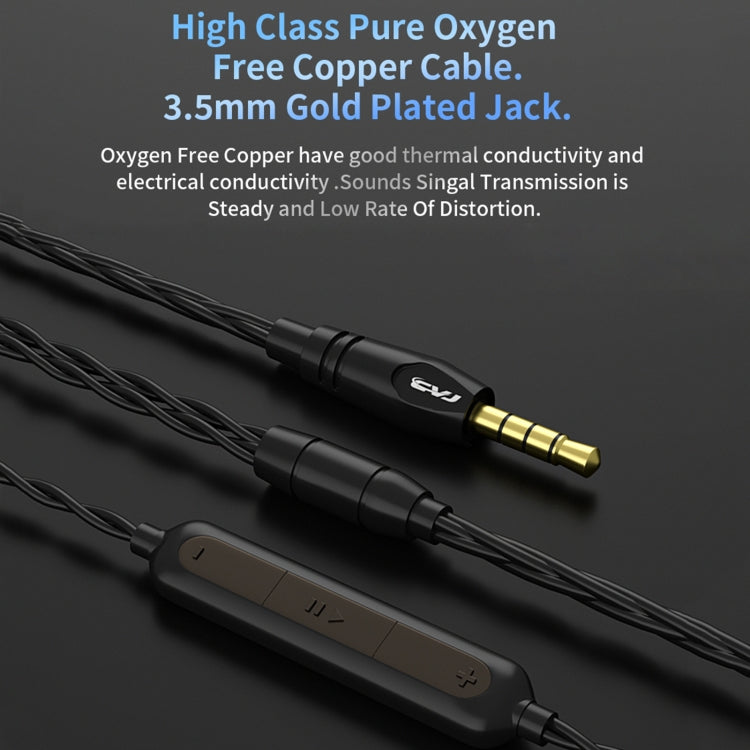 CVJ-CSN In-Ear Dual Magnetic Circuit Dynamic HIFI Wired Earphone, Style:With Mic(Black) - In Ear Wired Earphone by CVJ | Online Shopping South Africa | PMC Jewellery