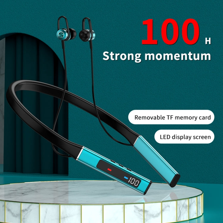 k18 Wireless Bluetooth Neck-mounted Magnetic Noise Cancelling Earphone with Digital Display Function(Silver) - Neck-mounted Earphone by PMC TechLife | Online Shopping South Africa | PMC TechLife