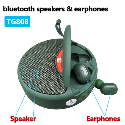 T&G TG808 2 in 1 Mini Wireless Bluetooth Speaker Wireless Headphones(Green) - Mini Speaker by T&G | Online Shopping South Africa | PMC Jewellery