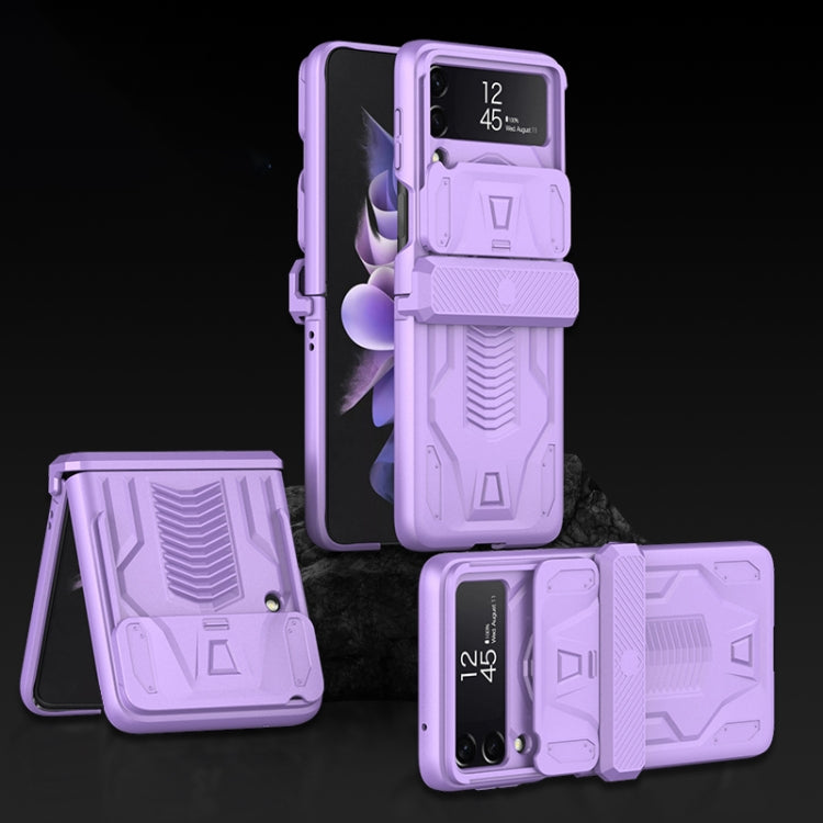 For Samsung Galaxy Z Flip4 GKK Sliding Camshield Magnetic Armor Flip Phone Case(Purple) - Galaxy Z Flip4 5G Cases by GKK | Online Shopping South Africa | PMC Jewellery