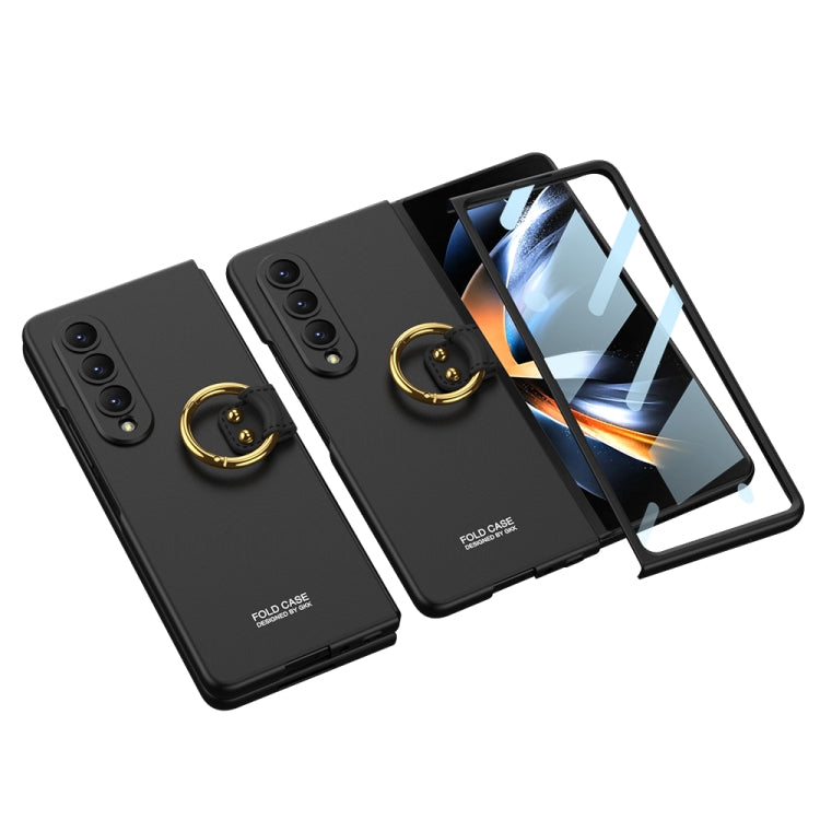 For Samsung Galaxy Z Fold4 GKK Ultra-thin PC Full Coverage Phone Case with Ring Holder(Black) - Galaxy Z Fold4 5G Cases by GKK | Online Shopping South Africa | PMC Jewellery