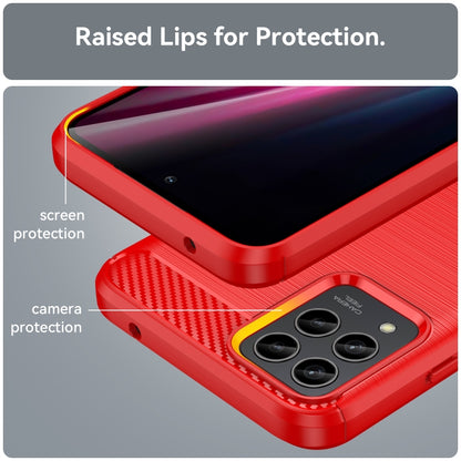 For T-Mobile REVVL 6 Pro 5G Brushed Texture Carbon Fiber TPU Phone Case(Red) - More Brand by PMC Jewellery | Online Shopping South Africa | PMC Jewellery