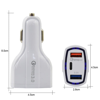 308 3 in 1 Cigarette Lighter Conversion Plug Multi-function USB Car Fast Charger(White) - Car Charger by PMC Jewellery | Online Shopping South Africa | PMC Jewellery
