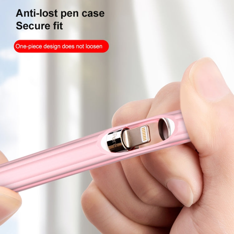 3 in 1 Striped Liquid Silicone Stylus Case with Two Tip Caps For Apple Pencil 2(Black) - Pencil Accessories by PMC TechLife | Online Shopping South Africa | PMC TechLife