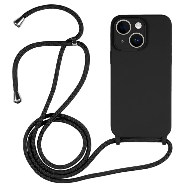 For iPhone 14 Crossbody Lanyard Liquid Silicone Case(Black) - iPhone 14 Cases by PMC TechLife | Online Shopping South Africa | PMC TechLife