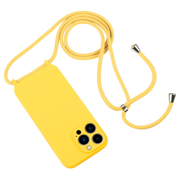 For iPhone 13 Pro Max Crossbody Lanyard Liquid Silicone Case(Yellow) - iPhone 13 Pro Max Cases by PMC Jewellery | Online Shopping South Africa | PMC Jewellery