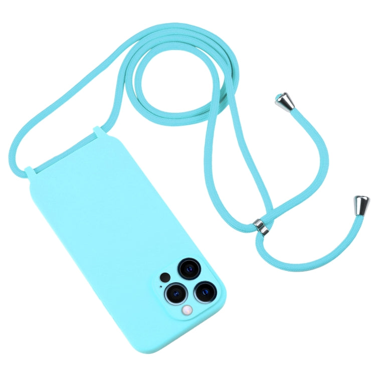 For iPhone 12 Pro Max Crossbody Lanyard Liquid Silicone Case(Ice Blue) - free shipping - PMC TechLife - Order now!