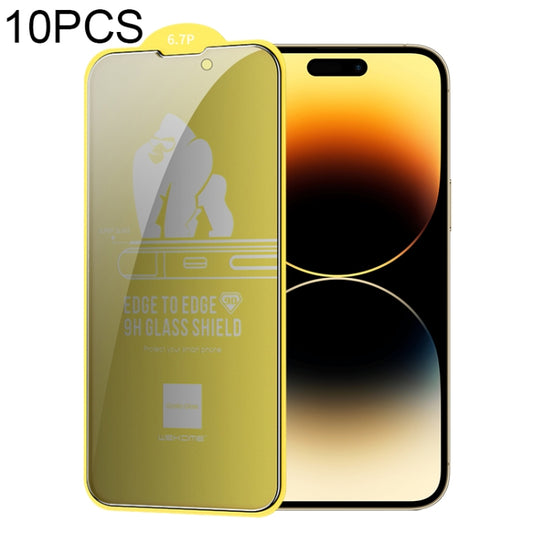 For iPhone 14 Pro Max 10pcs WEKOME 9D Curved Privacy Tempered Glass Film - iPhone 14 Pro Max Tempered Glass by WK | Online Shopping South Africa | PMC Jewellery | Buy Now Pay Later Mobicred