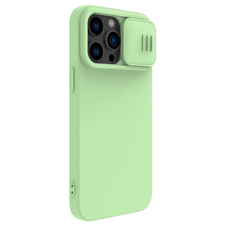 For iPhone 14 Pro Max NILLKIN CamShield Liquid Silicone Phone Case(Green) - iPhone 14 Pro Max Cases by NILLKIN | Online Shopping South Africa | PMC Jewellery | Buy Now Pay Later Mobicred