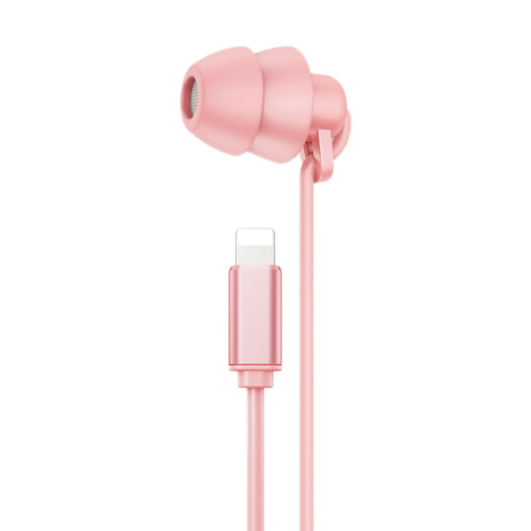 WEKOME YB02 SHQ Series In-Ear Sleep Wired Earphone, Plug Type:8 Pin(Pink) - In Ear Wired Earphone by WK | Online Shopping South Africa | PMC Jewellery