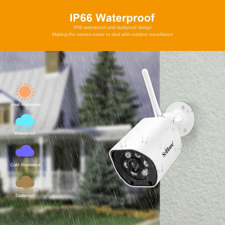 SriHome SH034C 4.0MP AI Humanoid Tracking WiFi Outdoor Surveillance Camera(US Plug) - Bullet Camera by SriHome | Online Shopping South Africa | PMC Jewellery | Buy Now Pay Later Mobicred