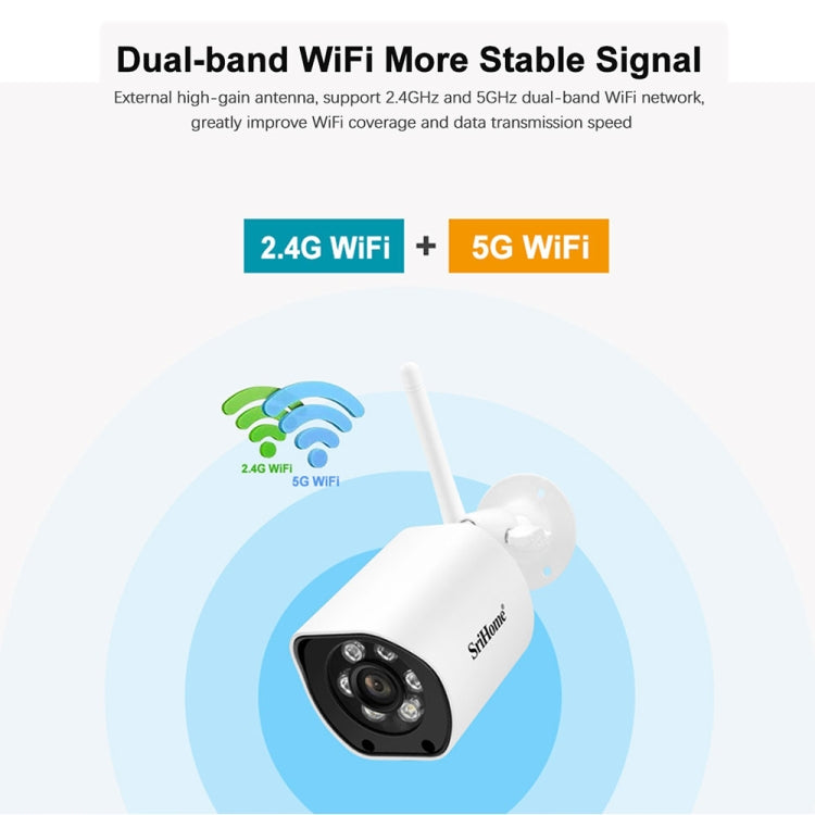 SriHome SH034C 4.0MP AI Humanoid Tracking WiFi Outdoor Surveillance Camera(US Plug) - Bullet Camera by SriHome | Online Shopping South Africa | PMC Jewellery | Buy Now Pay Later Mobicred