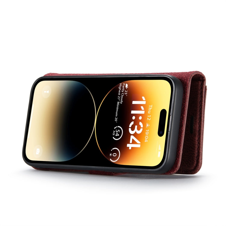 For iPhone 14 Pro Max DG.MING Crazy Horse Texture Detachable Magnetic Leather Case(Brown) - iPhone 14 Pro Max Cases by DG.MING | Online Shopping South Africa | PMC TechLife | Buy Now Pay Later Mobicred