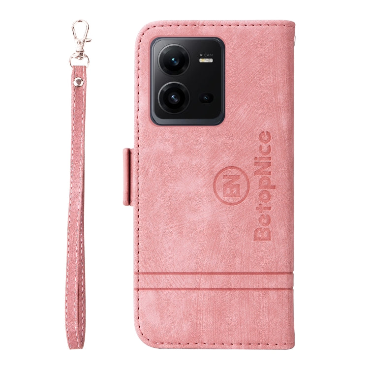 For vivo V25 / V25e 4G Global BETOPNICE Dual-side Buckle Leather Phone Case(Pink) - vivo Cases by BETOPNICE | Online Shopping South Africa | PMC Jewellery | Buy Now Pay Later Mobicred