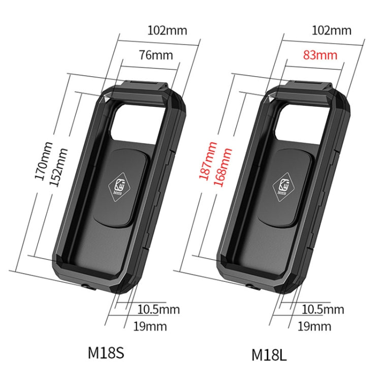 Kewig M18S-A2 Motorcycle / Bicycle Rearview Mirror Wireless Charging Waterproof Box Mobile Phone Holder - free shipping - PMC TechLife - Order now!