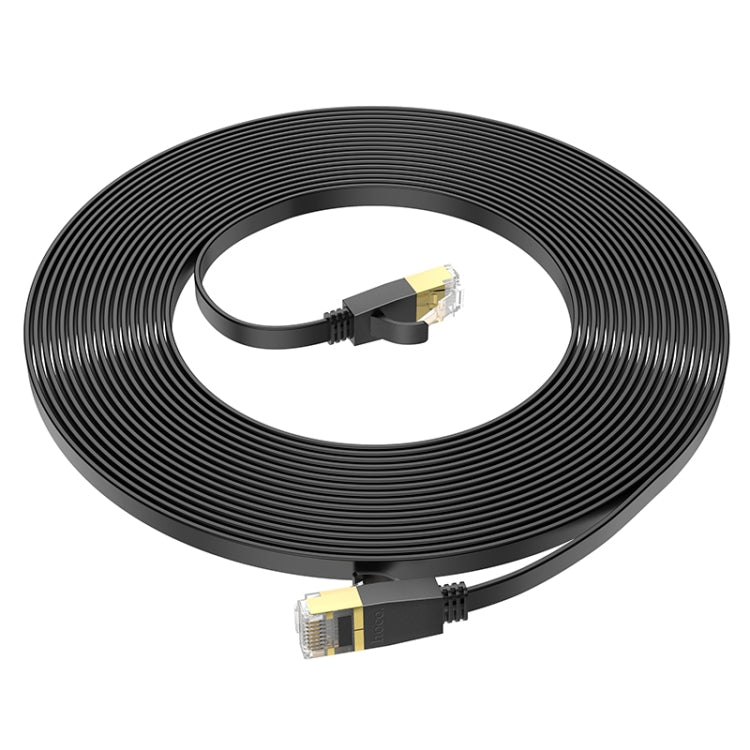 hoco US07 Category 6 Pure Copper Gigabit Flat Cable, Length:10m(Black) - Audio Optical Cables by hoco | Online Shopping South Africa | PMC Jewellery