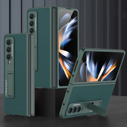 For Samsung Galaxy Z Fold4 GKK Ultra-thin Plain Leather Full Phone Case with Stand(Forest Green) - Galaxy Z Fold4 5G Cases by GKK | Online Shopping South Africa | PMC Jewellery