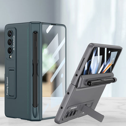 For Samsung Galaxy Z Fold4 GKK Magnetic Hinge Flip Phone Case with Holder & Pen Slot(Night Green) - Galaxy Z Fold4 5G Cases by GKK | Online Shopping South Africa | PMC Jewellery