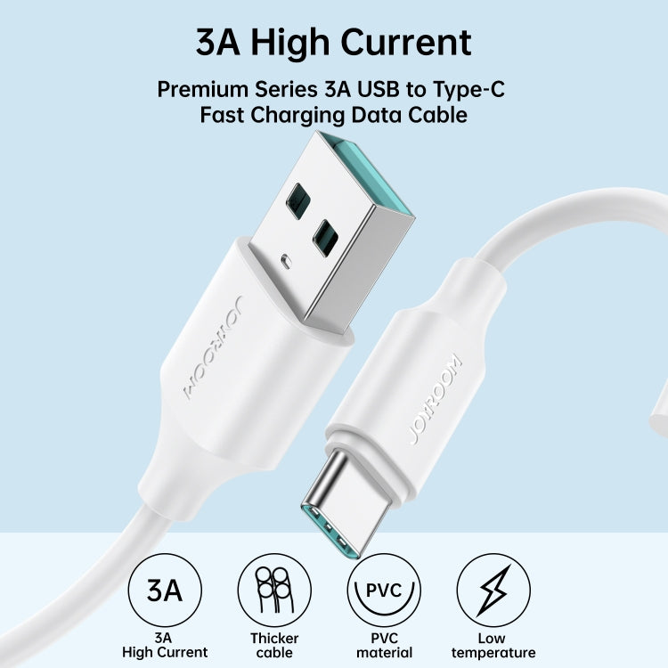 JOYROOM S-UC027A9 3A USB to USB-C/Type-C Fast Charging Data Cable, Length:0.25m(White) - USB-C & Type-C Cable by JOYROOM | Online Shopping South Africa | PMC Jewellery