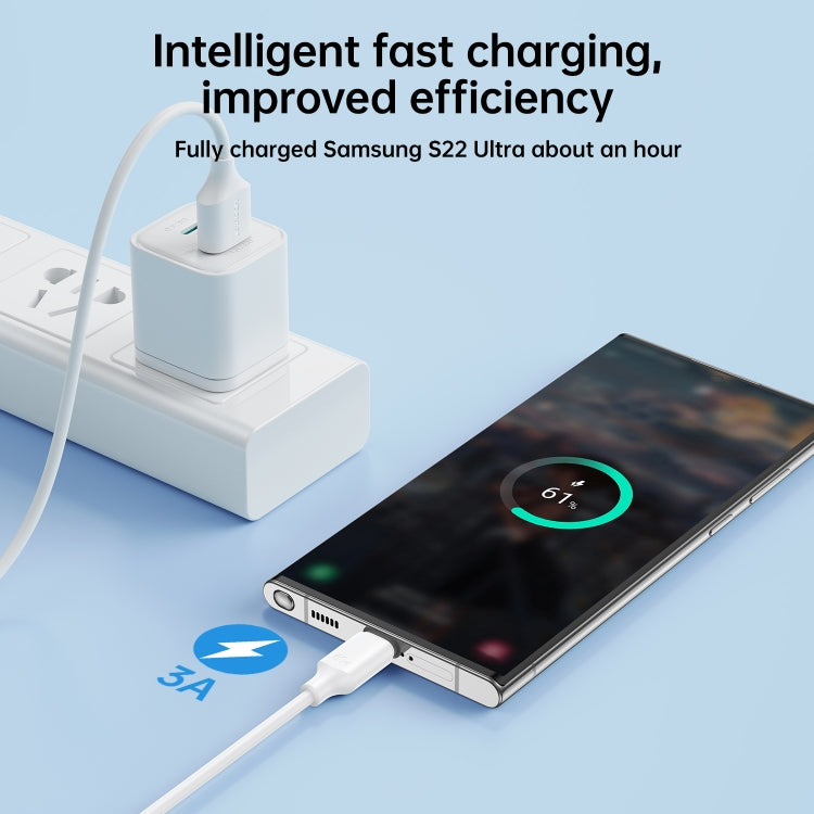 JOYROOM S-UC027A9 3A USB to USB-C/Type-C Fast Charging Data Cable, Length:0.25m(Black) - USB-C & Type-C Cable by JOYROOM | Online Shopping South Africa | PMC TechLife