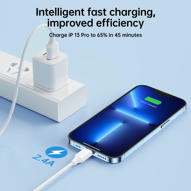JOYROOM S-UL012A9 2.4A USB to 8 Pin Fast Charging Data Cable, Length:1m(Black) - Normal Style Cable by JOYROOM | Online Shopping South Africa | PMC TechLife