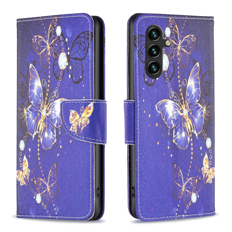 For Samsung Galaxy A14 5G Colored Drawing Pattern Leather Phone Case(Purple Butterfly) - free shipping - PMC TechLife - Order now!