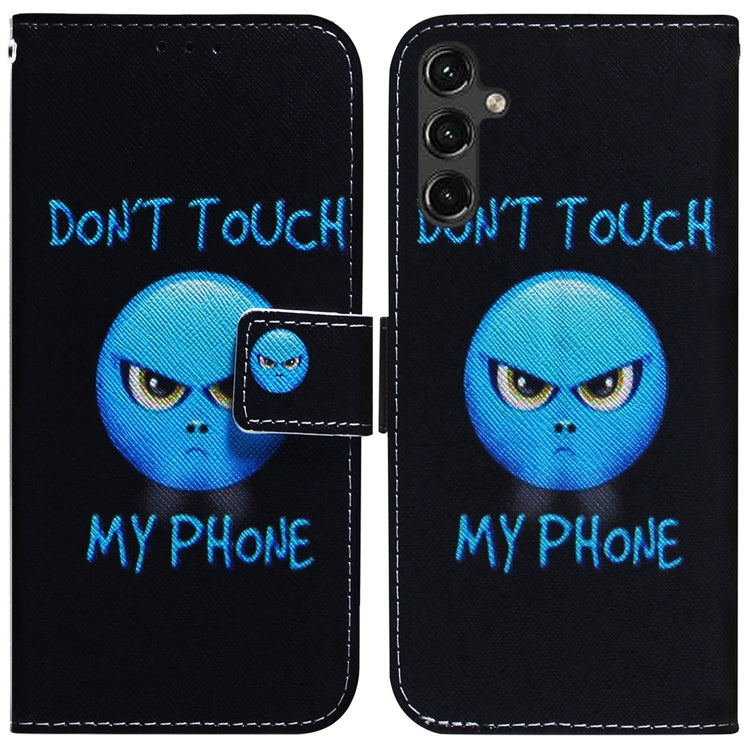 For Samsung Galaxy A14 5G Coloured Drawing Horizontal Flip Leather Phone Case(Anger) - free shipping - PMC TechLife - Order now!