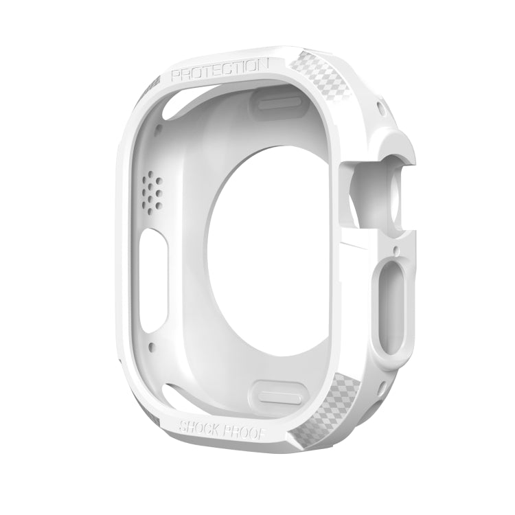 Carbon Fiber Shockproof Case For Apple Watch Series 8&7 45mm(White) - Watch Cases by PMC TechLife | Online Shopping South Africa | PMC TechLife | Buy Now Pay Later Mobicred