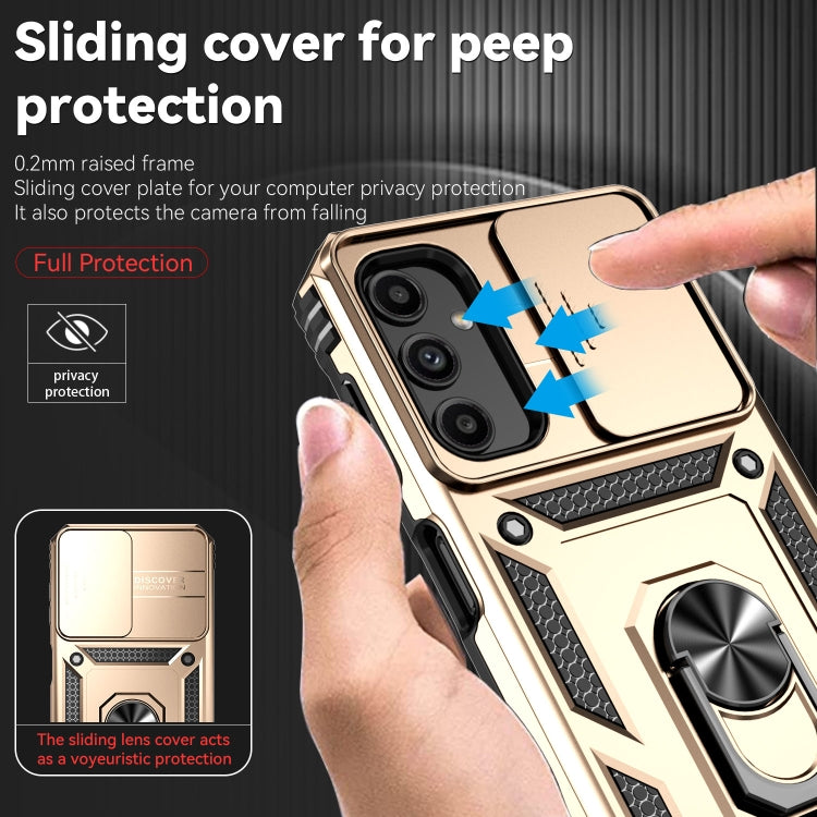 For Samsung Galaxy A14 5G Sliding Camshield Holder Phone Case(Gold) - free shipping - PMC TechLife - Order now!