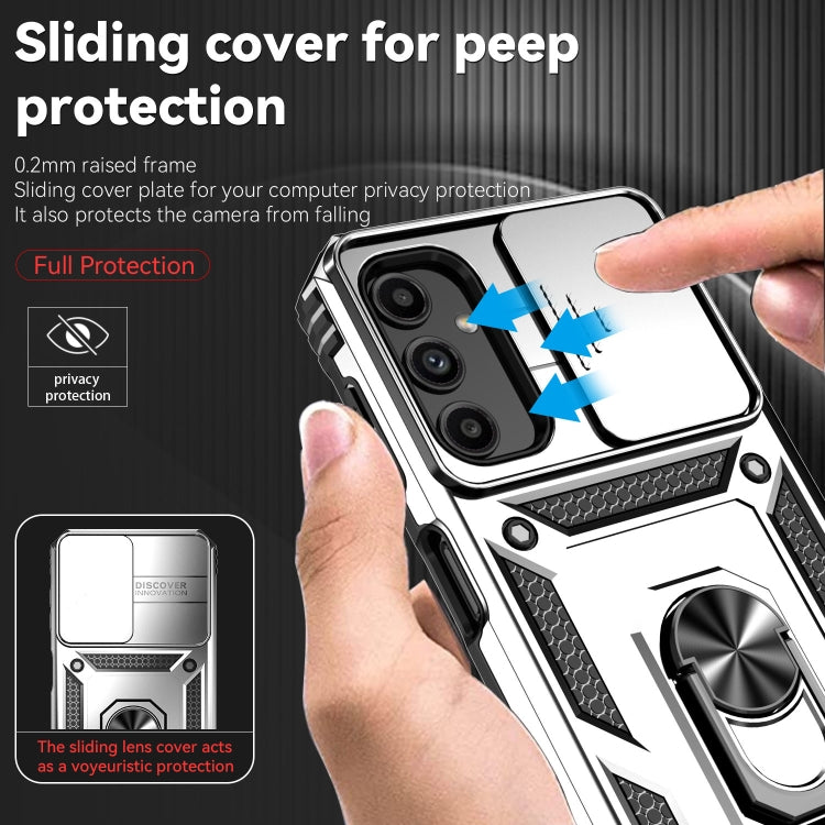 For Samsung Galaxy A14 5G Sliding Camshield Holder Phone Case(Silver) - free shipping - PMC TechLife - Order now!
