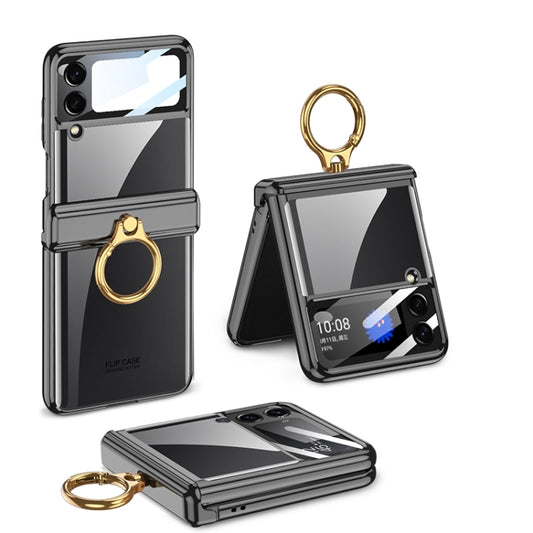 For Samsung Galaxy Z Flip4 GKK Magnetic Folding Phantom Rotary Phone Case with Ring Holder(Black) - Galaxy Z Flip4 5G Cases by GKK | Online Shopping South Africa | PMC Jewellery