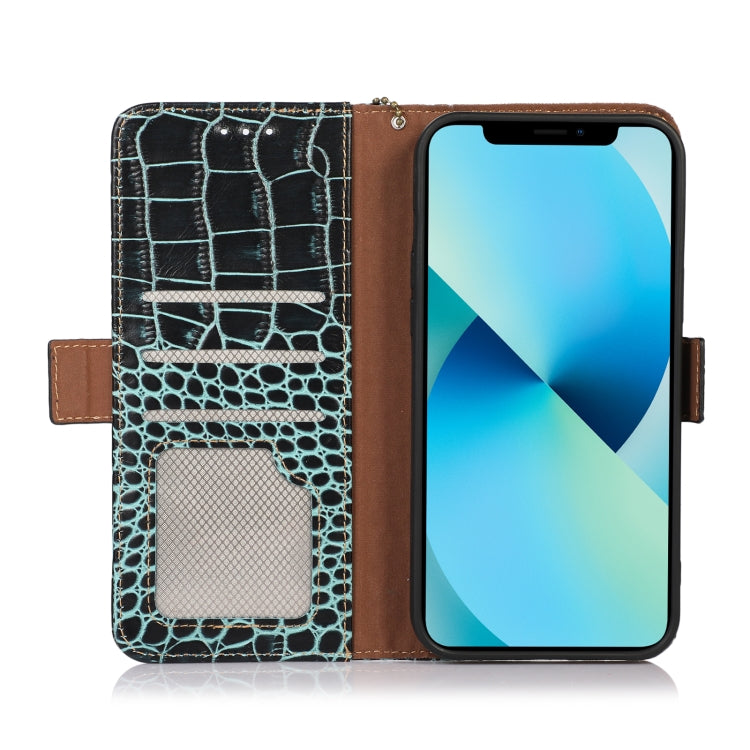 For Xiaomi Redmi A1+ Crocodile Top Layer Cowhide Leather Phone Case(Green) - Xiaomi Cases by PMC TechLife | Online Shopping South Africa | PMC TechLife