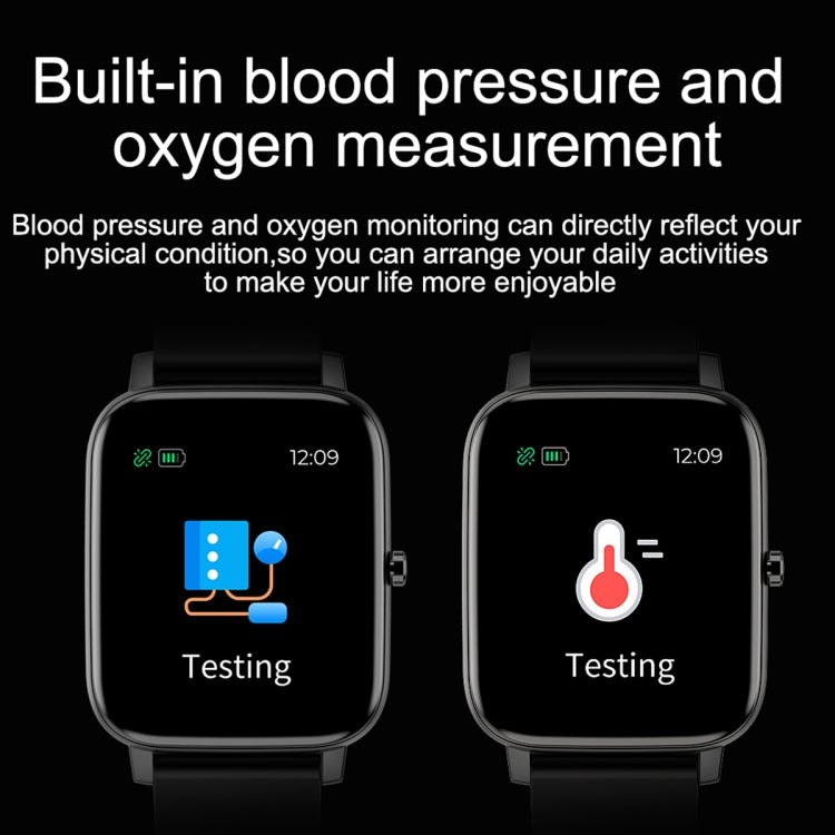 Ochstin 5H80 1.69 inch Square Screen Silicone Strap Heart Rate Blood Oxygen Monitoring Bluetooth Smart Watch(Grey) - Smart Watches by OCHSTIN | Online Shopping South Africa | PMC Jewellery | Buy Now Pay Later Mobicred