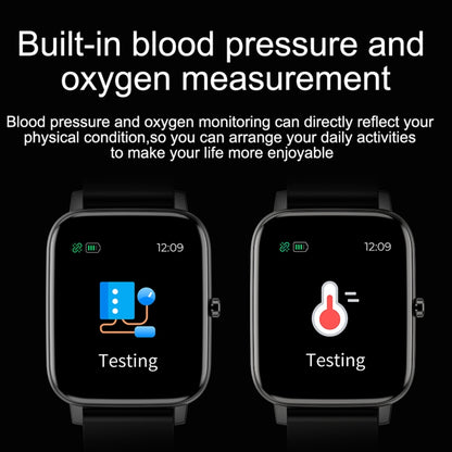 Ochstin 5H80 1.69 inch Square Screen Silicone Strap Heart Rate Blood Oxygen Monitoring Bluetooth Smart Watch(Black) - Smart Watches by OCHSTIN | Online Shopping South Africa | PMC Jewellery | Buy Now Pay Later Mobicred