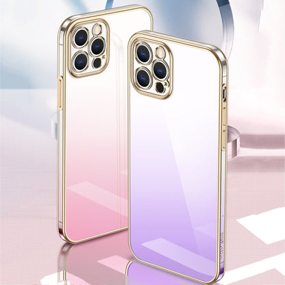 For iPhone 14 SULADA Iridescence Series Plating Transparent Gradient Phone Case(Pink) - iPhone 14 Cases by SULADA | Online Shopping South Africa | PMC Jewellery