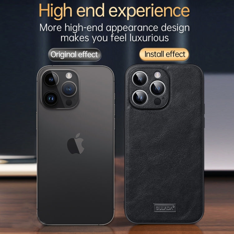 For iPhone 14 Pro Max SULADA Shockproof TPU + Handmade Leather Phone Case(Black) - iPhone 14 Pro Max Cases by SULADA | Online Shopping South Africa | PMC Jewellery