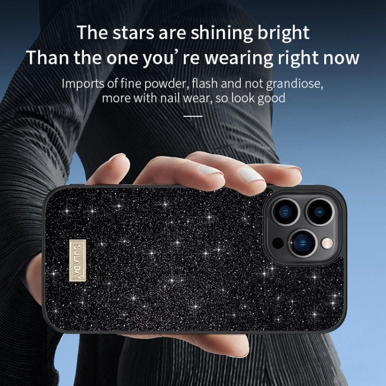 For iPhone 14 Pro Max SULADA PC+TPU Leather Glitter Phone Case(Black) - free shipping - PMC TechLife - Order now!