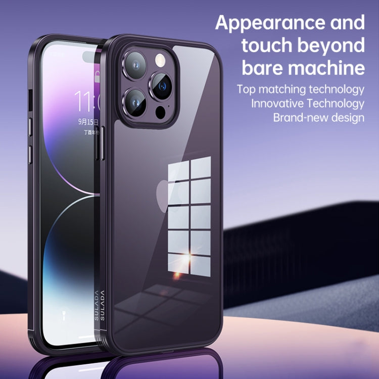 For iPhone 14 SULADA Metal Frame + Nano Glass + TPU Phone Case(Dark Purple) - iPhone 14 Cases by SULADA | Online Shopping South Africa | PMC Jewellery