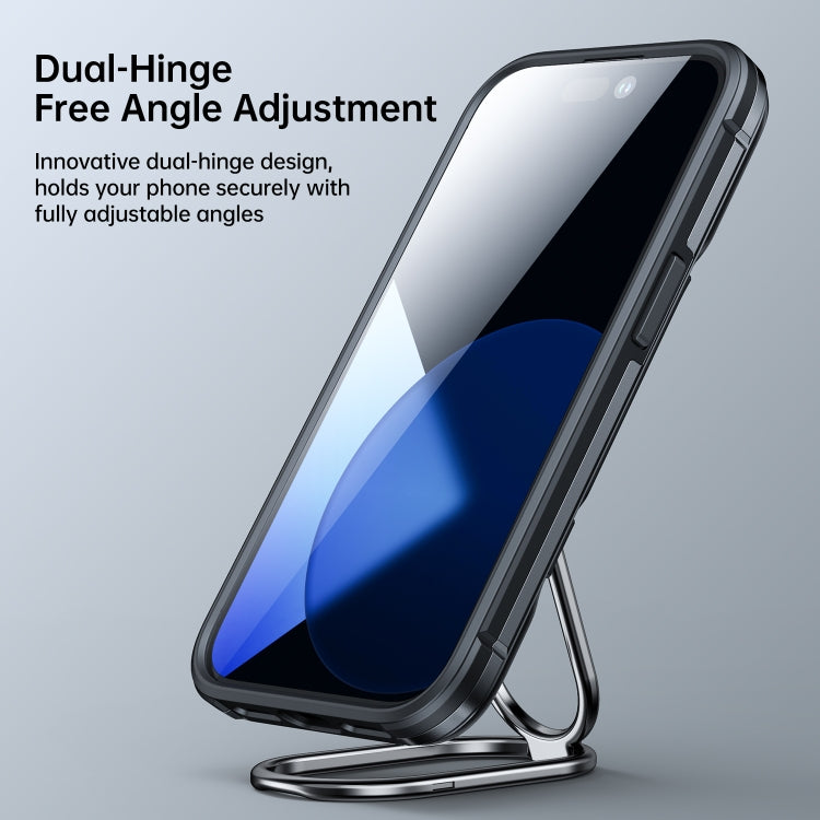 For iPhone 14 Pro JOYROOM PC + TPU Dual-layer Shockproof Phone Case with Rotating Holder(Black) - iPhone 14 Pro Cases by JOYROOM | Online Shopping South Africa | PMC TechLife | Buy Now Pay Later Mobicred